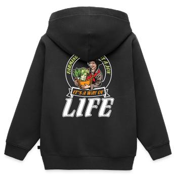 Farmer cows farmer yard gift - Kids Premium Organic Zip-up Hoodie - black - Back - AI Model Kid Male (0cm)