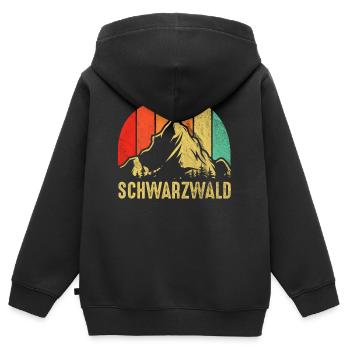 Schwarzwald Retro Schwarzwälder Geschenk - Kinder Premium Organic Zip Hoodie - Schwarz - Hinten - AI Model Kid Male (0cm)