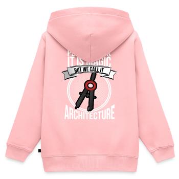 architecte - Sweat Premium à capuche zippé enfant bio - rose - Dos - AI Model Kid Female (0cm)
