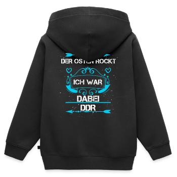 Der Osten Rockt ich war dabei - Kinder Premium Organic Zip Hoodie - Schwarz - Hinten - AI Model Kid Male (0cm)