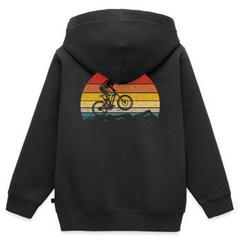 Biking Cycling Biker Poison - Sweat Premium à capuche zippé enfant bio - noir - Dos - AI Model Kid Male (0cm)
