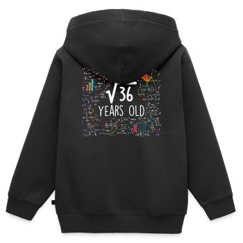 Square root of 36 - 6th birthday 6 years old - Kids Premium Organic Zip-up Hoodie - black - Back - AI Model Kid Male (0cm)