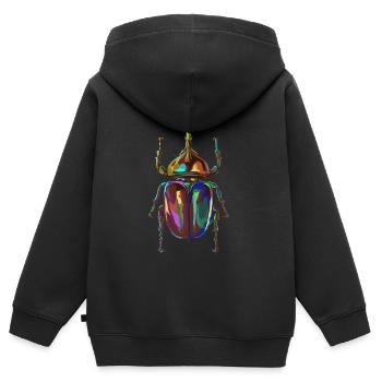 Farbiger Nashornkäfer - Kinder Premium Organic Zip Hoodie - Schwarz - Hinten - AI Model Kid Male (0cm)