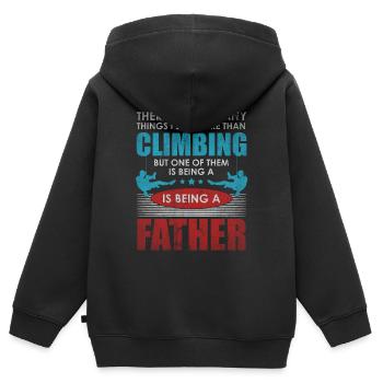 Felsklettern Boulder Klettern Bergsteigen Geschenk - Kinder Premium Organic Zip Hoodie - Schwarz - Hinten - AI Model Kid Male (0cm)