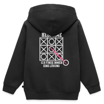 Hebamme Baby Geburt Schwangerschaft Lustig - Kinder Premium Organic Zip Hoodie - Schwarz - Hinten - AI Model Kid Male (0cm)