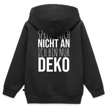 Lustiger Spruch Mitbringsel Deko Geschenk witzig - Kinder Premium Organic Zip Hoodie - Schwarz - Hinten - AI Model Kid Male (0cm)