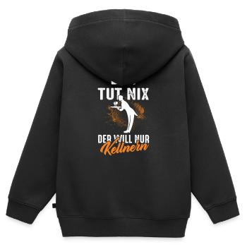 Kellner Kellnern Restaurant Bediunung Oberkellner - Kinder Premium Organic Zip Hoodie - Schwarz - Hinten - AI Model Kid Male (0cm)