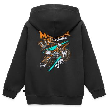 FMX Freestyle Motocross Trendsport MX Motorsport - Sweat Premium à capuche zippé enfant bio - noir - Dos - AI Model Kid Male (0cm)