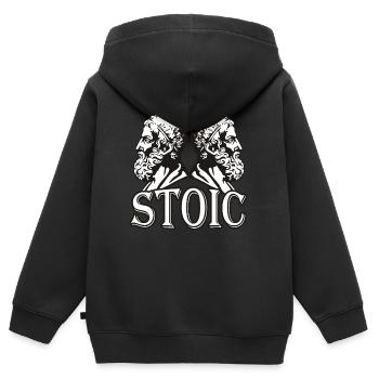 Stoic philosopher - Kids Premium Organic Zip-up Hoodie - black - Back - AI Model Kid Male (0cm)