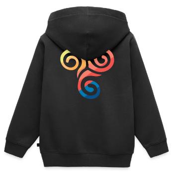 Keltisches symbol - Kinder Premium Organic Zip Hoodie - Schwarz - Hinten - AI Model Kid Male (0cm)