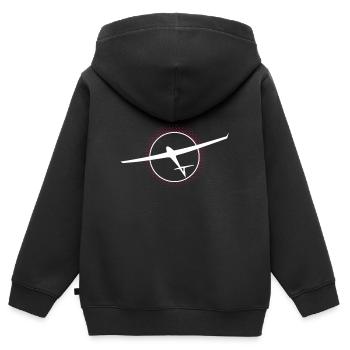 Glissez dans le Cricle en flèche - Sweat Premium à capuche zippé enfant bio - noir - Dos - AI Model Kid Male (0cm)