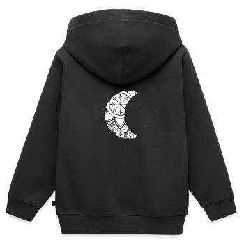 lune - Sweat Premium à capuche zippé enfant bio - noir - Dos - AI Model Kid Male (0cm)