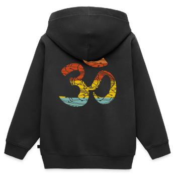 Savasana om mantra - Kids Premium Organic Zip-up Hoodie - black - Back - AI Model Kid Male (0cm)