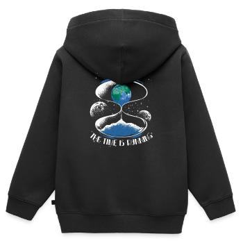Erde Klimawandel Nachhaltig Umwelt Geschenk - Kinder Premium Organic Zip Hoodie - Schwarz - Hinten - AI Model Kid Male (0cm)