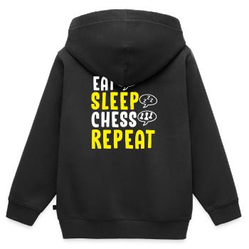 schaak - Kinder Premium zip hoodie biologisch - zwart - Achter - AI Model Kid Male (0cm)