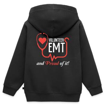 Médecin ambulancier ambulancier EMT EMS bénévole - Sweat Premium à capuche zippé enfant bio - noir - Dos - AI Model Kid Male (0cm)