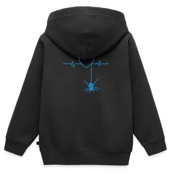 Araign? e - Sweat Premium à capuche zippé enfant bio - noir - Dos - AI Model Kid Male (0cm)