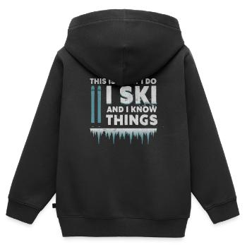 Skifahren Wintersport - Kinder Premium Organic Zip Hoodie - Schwarz - Hinten - AI Model Kid Male (0cm)