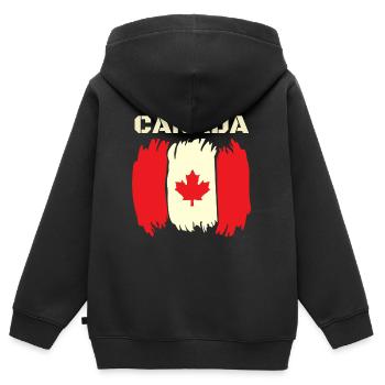 Souvenir du Canada Drapeau du Canada Cadeau de feuille d'érable du Canada - Sweat Premium à capuche zippé enfant bio - noir - Dos - AI Model Kid Male (0cm)