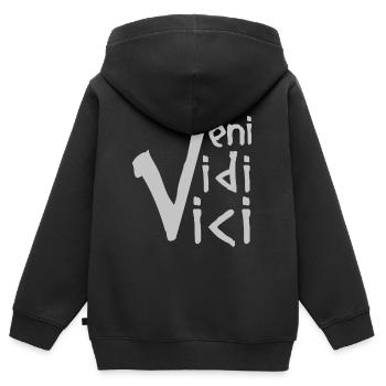 VENI VIDI VICI - Sweat Premium à capuche zippé enfant bio - noir - Dos - AI Model Kid Male (0cm)