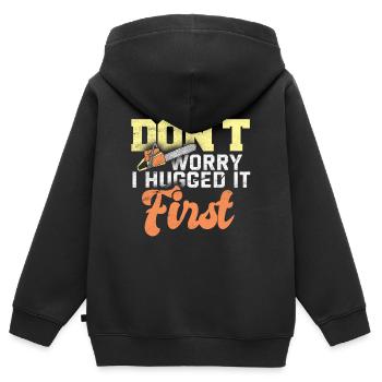 Holzfäller - Kinder Premium Organic Zip Hoodie - Schwarz - Hinten - AI Model Kid Male (0cm)