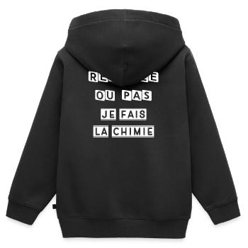 RENTREE DES CLASSES DE CHIMISTE DROLE - Sweat Premium à capuche zippé enfant bio - noir - Dos - AI Model Kid Male (0cm)
