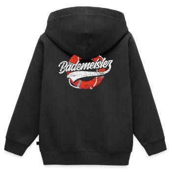 Bademeister - Kinder Premium Organic Zip Hoodie - Schwarz - Hinten - AI Model Kid Male (0cm)