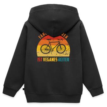 Fahrrad lustiger Spruch Radfahrer - Kinder Premium Organic Zip Hoodie - Schwarz - Hinten - AI Model Kid Male (0cm)