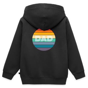 Rainbow DAD Shirt, Retro DAD, DAD Sunset, DAD - Kinder Premium Organic Zip Hoodie - Schwarz - Hinten - AI Model Kid Male (0cm)