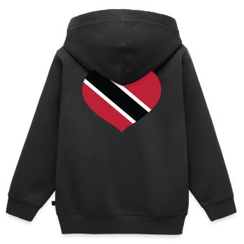 CŒUR TRINIDAD ET TOBAGO - Sweat Premium à capuche zippé enfant bio - noir - Dos - AI Model Kid Male (0cm)