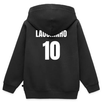 Cooles Lauchinho Kreisliga Trikot Sunday League - Kinder Premium Organic Zip Hoodie - Schwarz - Hinten - AI Model Kid Male (0cm)