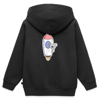 Fusée Koala en orbite - Sweat Premium à capuche zippé enfant bio - noir - Dos - AI Model Kid Male (0cm)