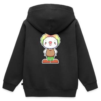 Charme coloré de clown - Sweat Premium à capuche zippé enfant bio - noir - Dos - AI Model Kid Male (0cm)