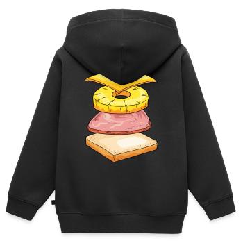 Hawaii Toast - Kinder Premium Organic Zip Hoodie - Schwarz - Hinten - AI Model Kid Male (0cm)