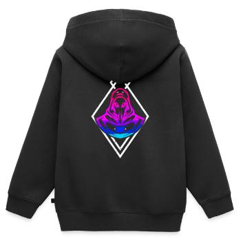 Docteur plague, docteur de peste & Peste Médecin Cadeau - Sweat Premium à capuche zippé enfant bio - noir - Dos - AI Model Kid Male (0cm)