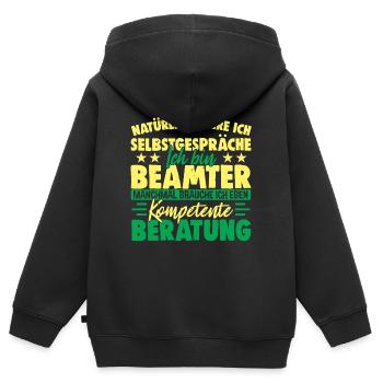 Kompetenter Beamter Lustig Für Beamte - Kinder Premium Organic Zip Hoodie - Schwarz - Hinten - AI Model Kid Male (0cm)