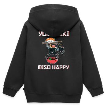 Sushi - Kinder Premium Organic Zip Hoodie - Schwarz - Hinten - AI Model Kid Male (0cm)