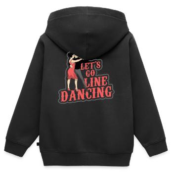 Linedance musique country western danse sport - Sweat Premium à capuche zippé enfant bio - noir - Dos - AI Model Kid Male (0cm)