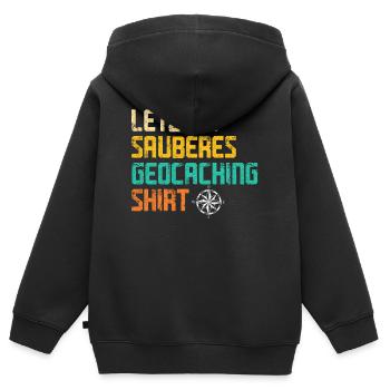 Geocacher Caching Cache Geocache Geocachen Lustig - Kinder Premium Organic Zip Hoodie - Schwarz - Hinten - AI Model Kid Male (0cm)