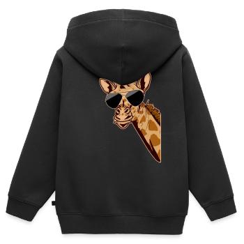 Böse Giraffe Safari Afrika Savanne Zoowärter Zoo - Kinder Premium Organic Zip Hoodie - Schwarz - Hinten - AI Model Kid Male (0cm)