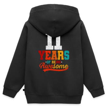 11 Years Of Being Awesome - Kids Premium Organic Zip-up Hoodie - black - Back - AI Model Kid Male (0cm)