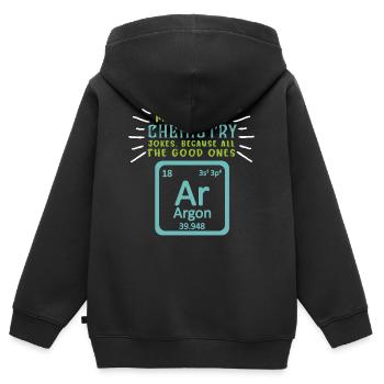 Chemical Symbol Of Argon - Chemistry Teacher - Kids Premium Organic Zip-up Hoodie - black - Back - AI Model Kid Male (0cm)
