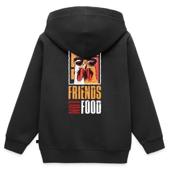 Freunde keine Nahrung Geschenk vegan - Kinder Premium Organic Zip Hoodie - Schwarz - Hinten - AI Model Kid Male (0cm)
