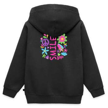 Cooles Friedenszeichen Design - Kinder Premium Organic Zip Hoodie - Schwarz - Hinten - AI Model Kid Male (0cm)