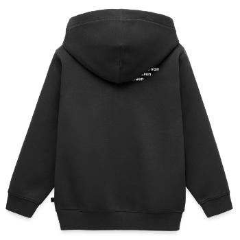 Kann Spuren von Hundehaaren aufweisen - Kinder Premium Organic Zip Hoodie - Schwarz - Hinten - AI Model Kid Male (0cm)