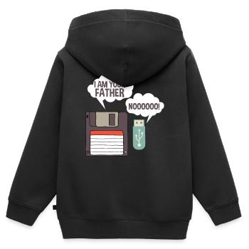 Je suis ton père Nooo Funny Nerd - Sweat Premium à capuche zippé enfant bio - noir - Dos - AI Model Kid Male (0cm)