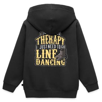Linedance - Kinder Premium Organic Zip Hoodie - Schwarz - Hinten - AI Model Kid Male (0cm)