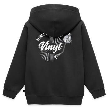 Klingt Besser auf Vinyl Audiophil DJ Geschenk - Kinder Premium Organic Zip Hoodie - Schwarz - Hinten - AI Model Kid Male (0cm)