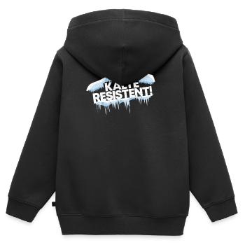 Kälte Resistenz Männlich Kalt Resistent Geschenk - Kinder Premium Organic Zip Hoodie - Schwarz - Hinten - AI Model Kid Male (0cm)