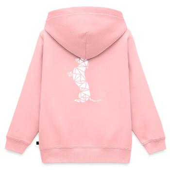 sitzender Dackel - Kinder Premium Organic Zip Hoodie - Rosa - Hinten - AI Model Kid Female (0cm)